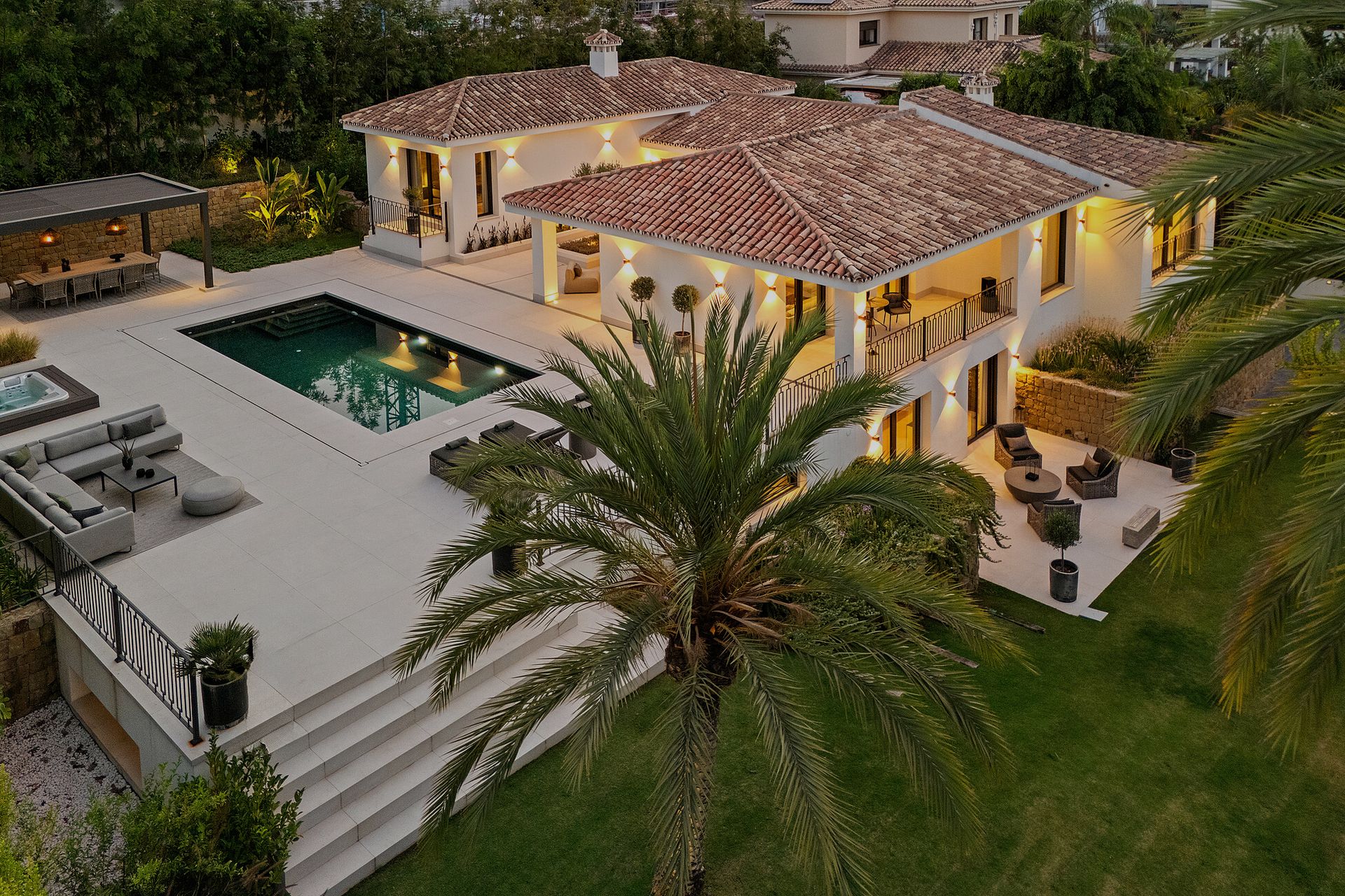 A contemporary villa above the Marbella coastline